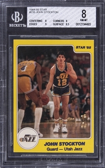 1984-85 Star #235 John Stockton Rookie Card - BGS NM-MT 8